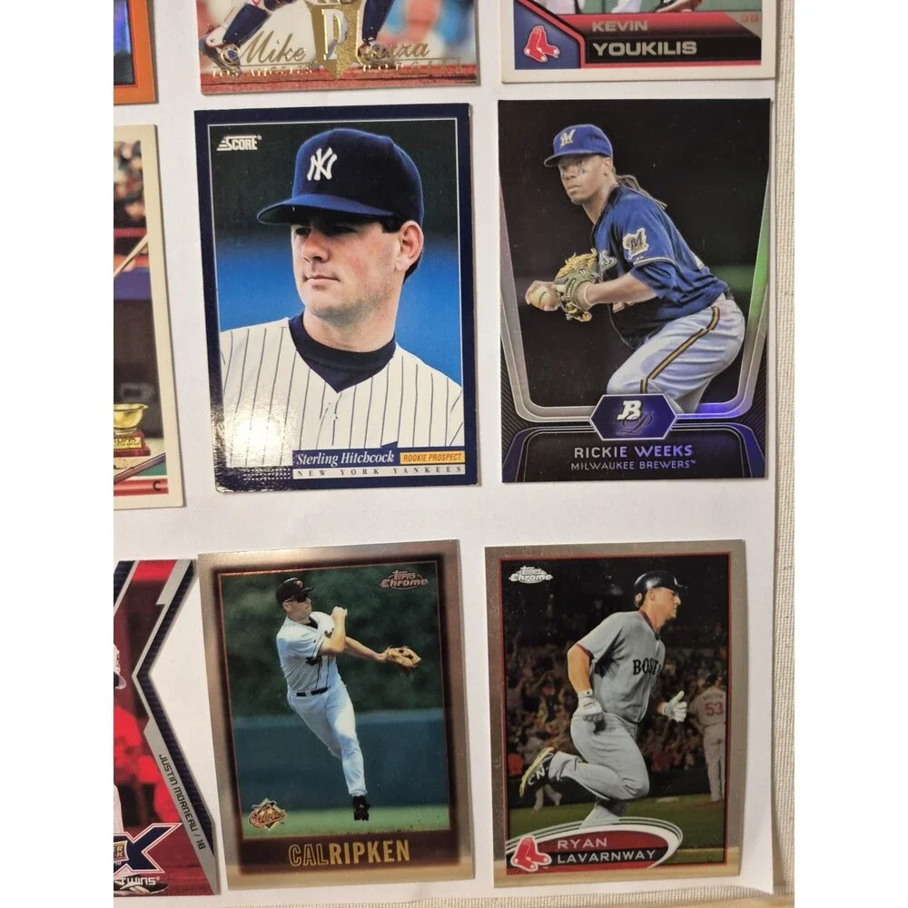 Baseball Card Lot David Ortiz Chrome Mike Piazza Cal Ripken Rickie Weeks Justin